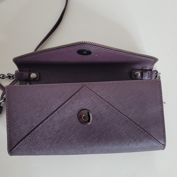 Rebecca Minkoff Cleo Wallet On A Chain Small Saffiano Leather Crossbody Handbag - Picture 4 of 15